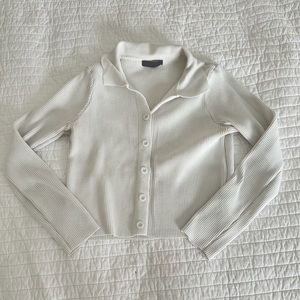 Pre-loved white long sleeve collar button shirt